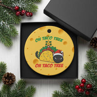 Funny Taco Cat Tree Christmas Ceramic Ornament - Wonder Print Shop