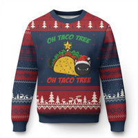 Funny Taco Cat Tree Xmas Ugly Christmas Sweater - Wonder Print Shop
