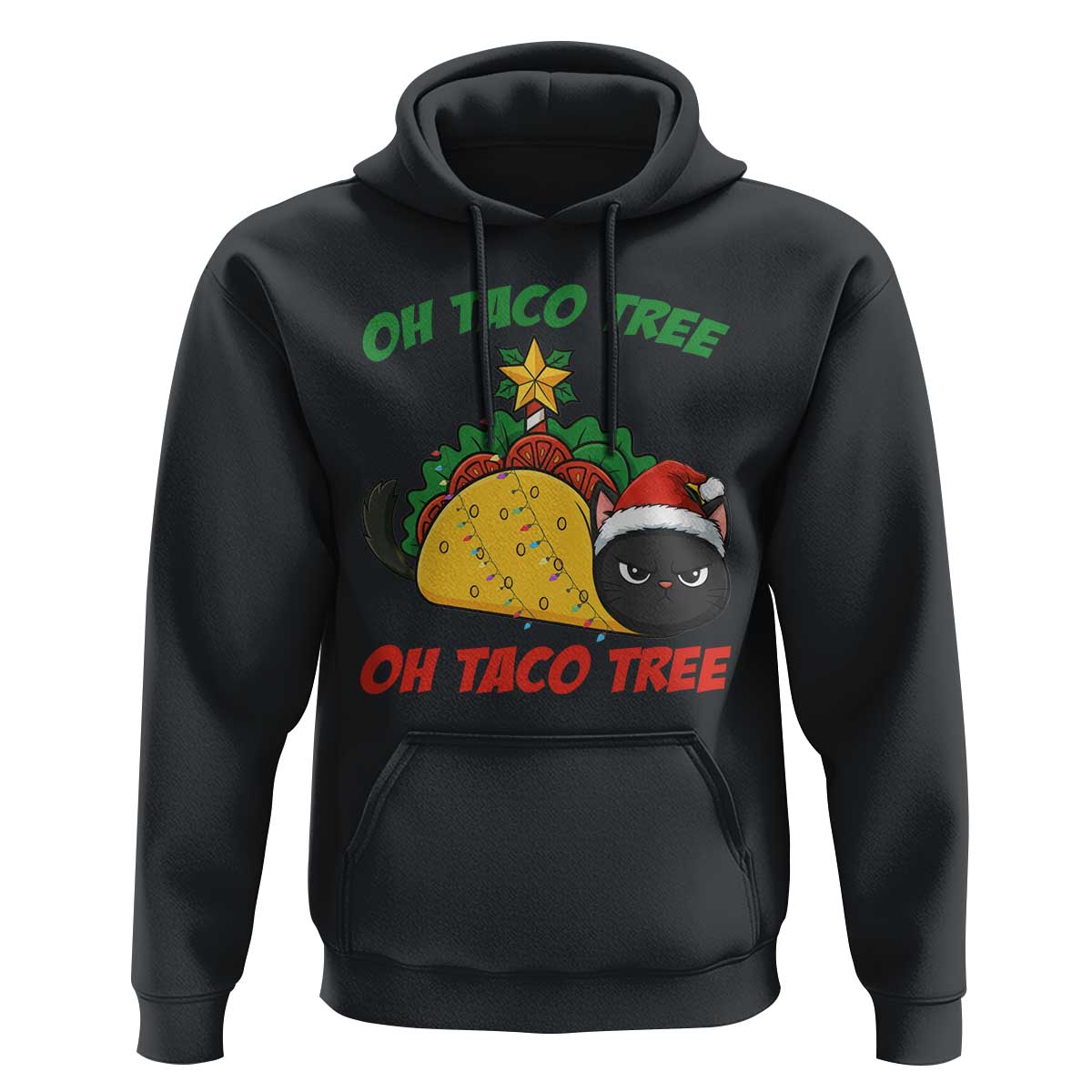 Funny Taco Cat Tree Christmas Hoodie - Wonder Print Shop