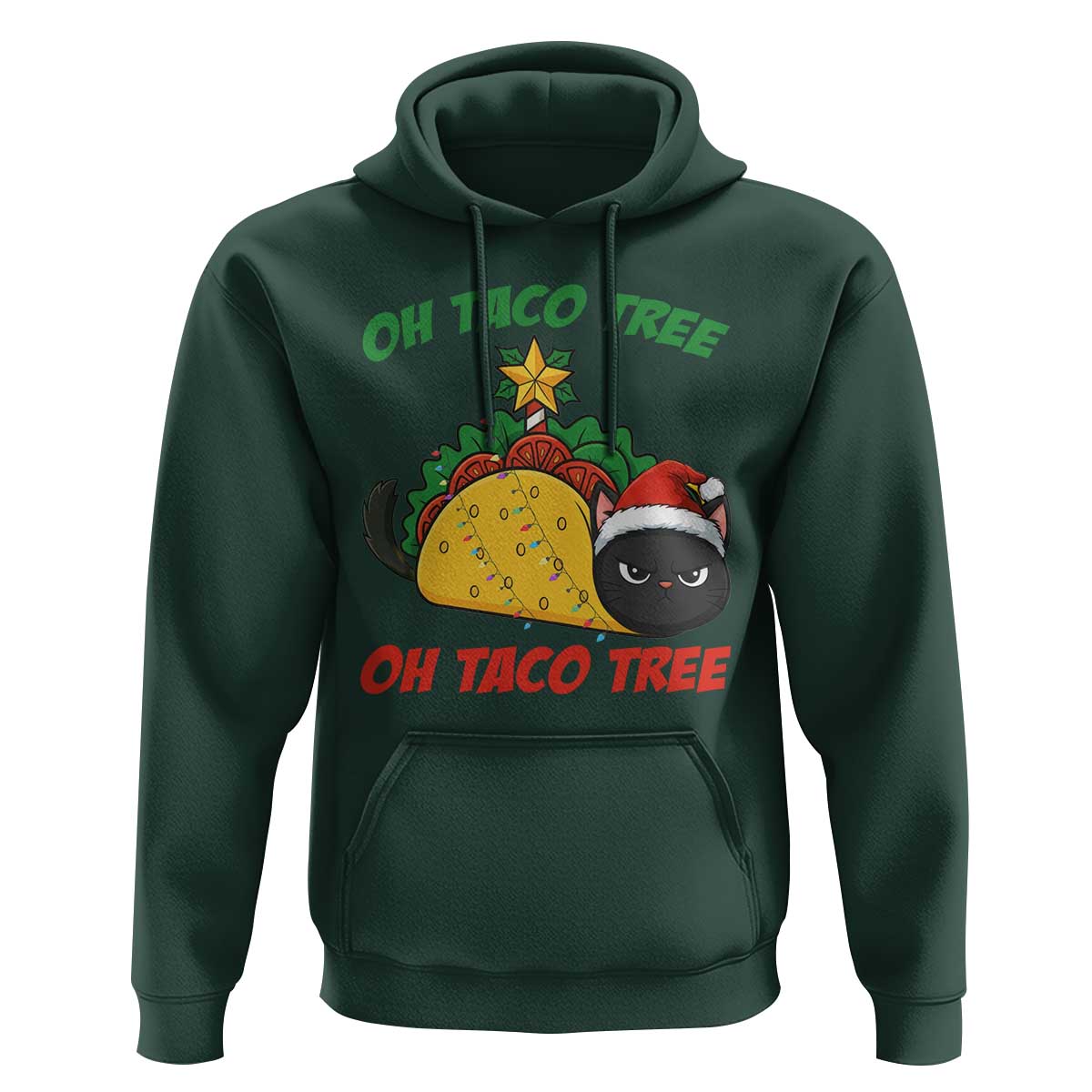 Funny Taco Cat Tree Christmas Hoodie - Wonder Print Shop