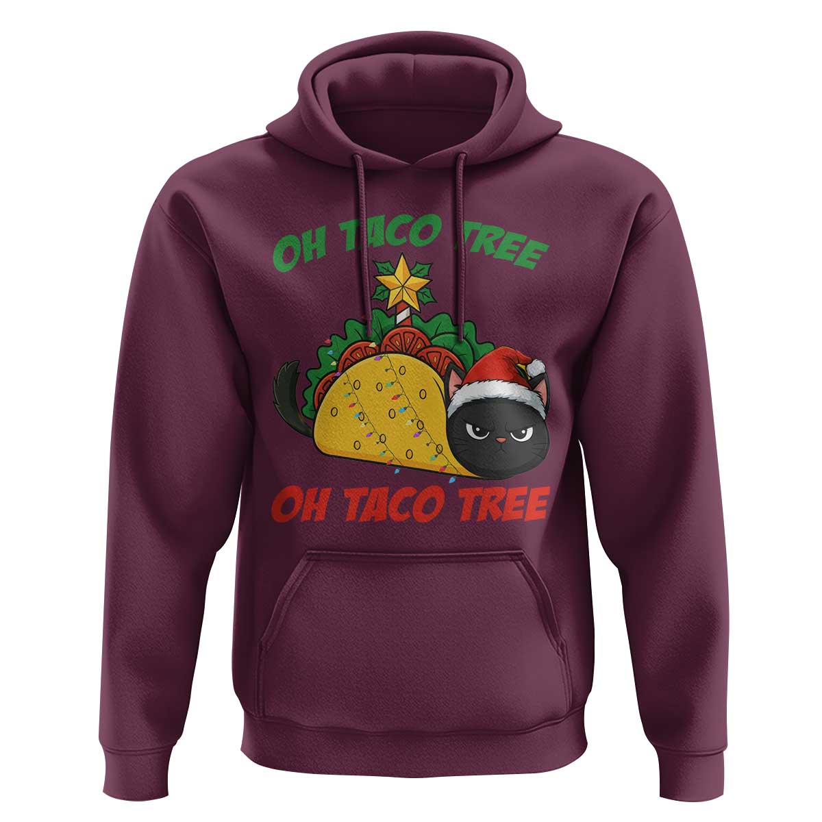 Funny Taco Cat Tree Christmas Hoodie - Wonder Print Shop