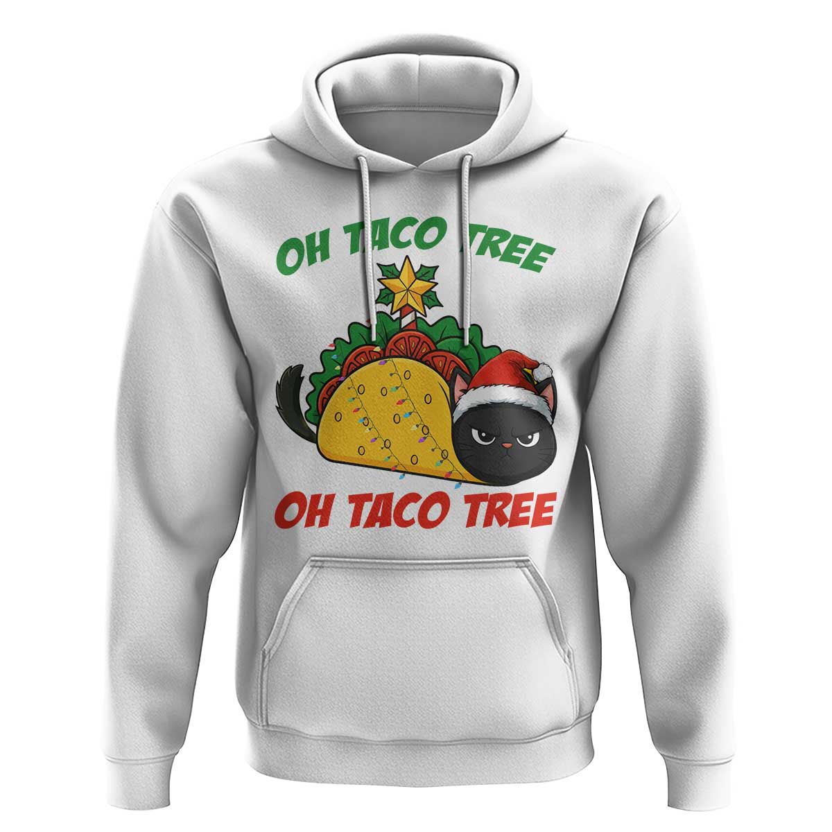 Funny Taco Cat Tree Christmas Hoodie - Wonder Print Shop
