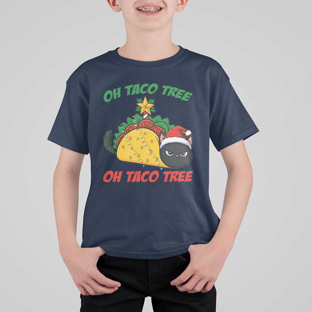 Funny Taco Cat Tree Christmas T Shirt For Kid - Wonder Print Shop
