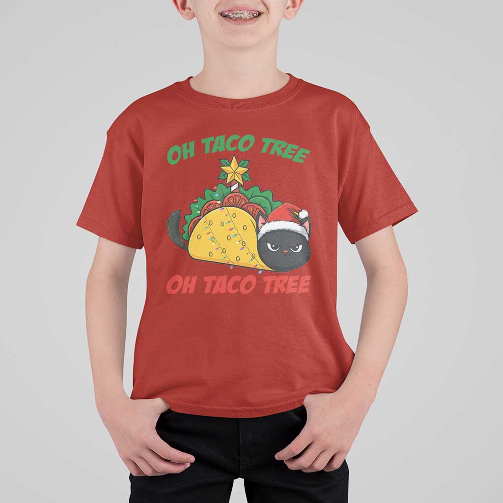 Funny Taco Cat Tree Christmas T Shirt For Kid - Wonder Print Shop