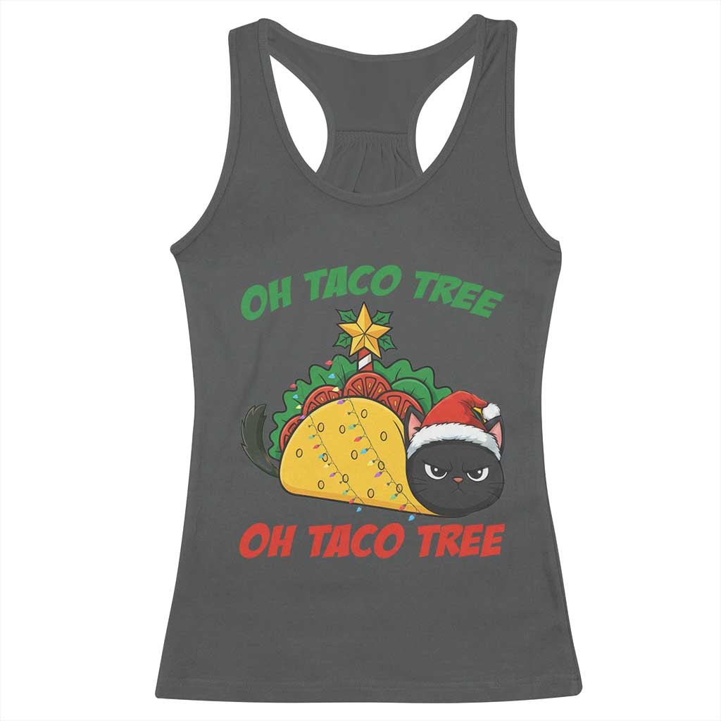 Funny Taco Cat Tree Christmas Racerback Tank Top - Wonder Print Shop