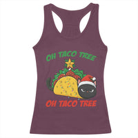 Funny Taco Cat Tree Christmas Racerback Tank Top - Wonder Print Shop