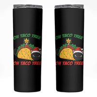 Funny Taco Cat Tree Christmas Skinny Tumbler - Wonder Print Shop