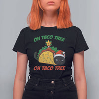 Funny Taco Cat Tree Christmas T Shirt For Women - Wonder Print Shop