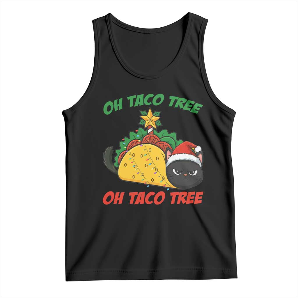 Funny Taco Cat Tree Christmas Tank Top - Wonder Print Shop