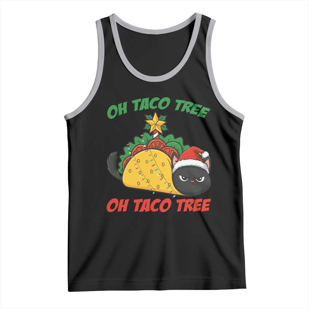 Funny Taco Cat Tree Christmas Tank Top - Wonder Print Shop