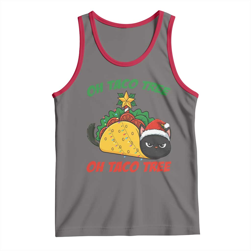 Funny Taco Cat Tree Christmas Tank Top - Wonder Print Shop