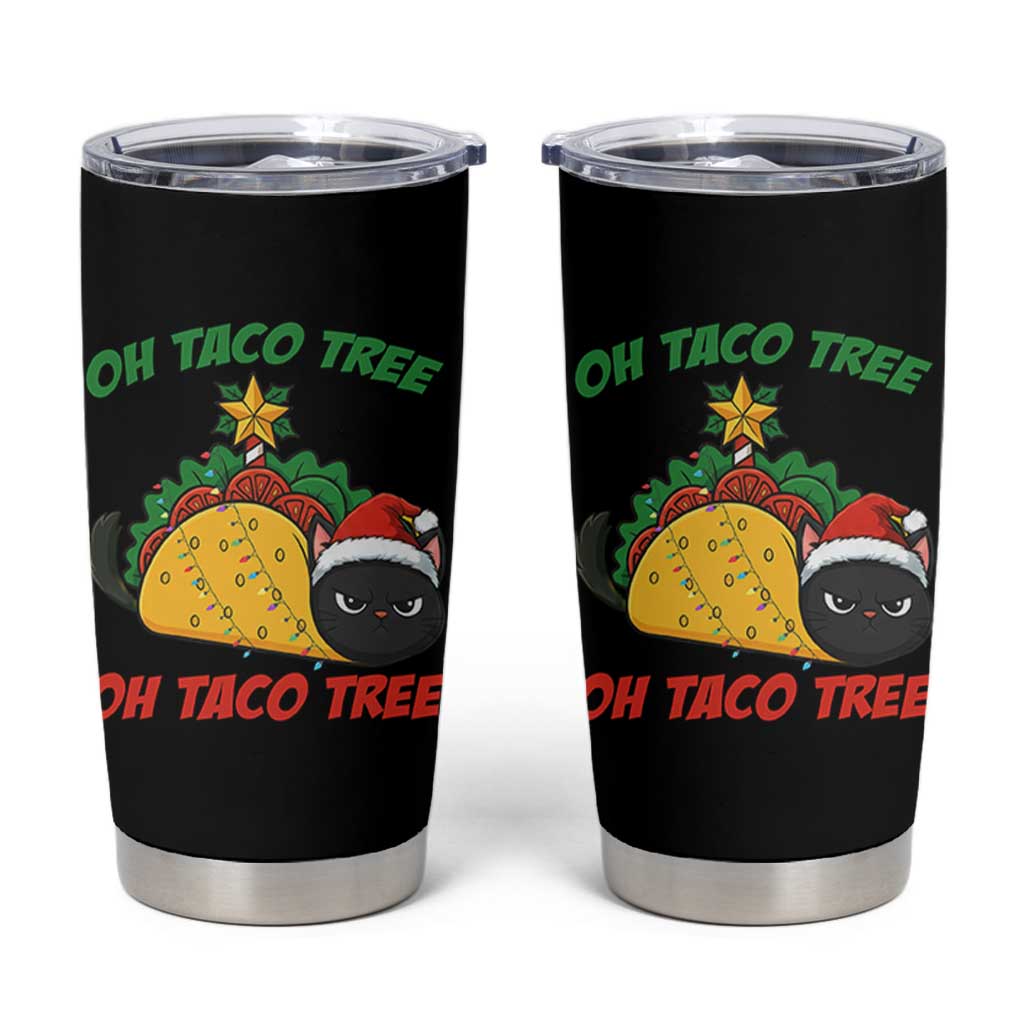 Funny Taco Cat Tree Christmas Tumbler Cup - Wonder Print Shop