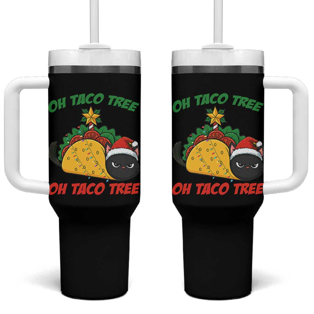 Funny Taco Cat Tree Christmas Tumbler With Handle - Wonder Print Shop