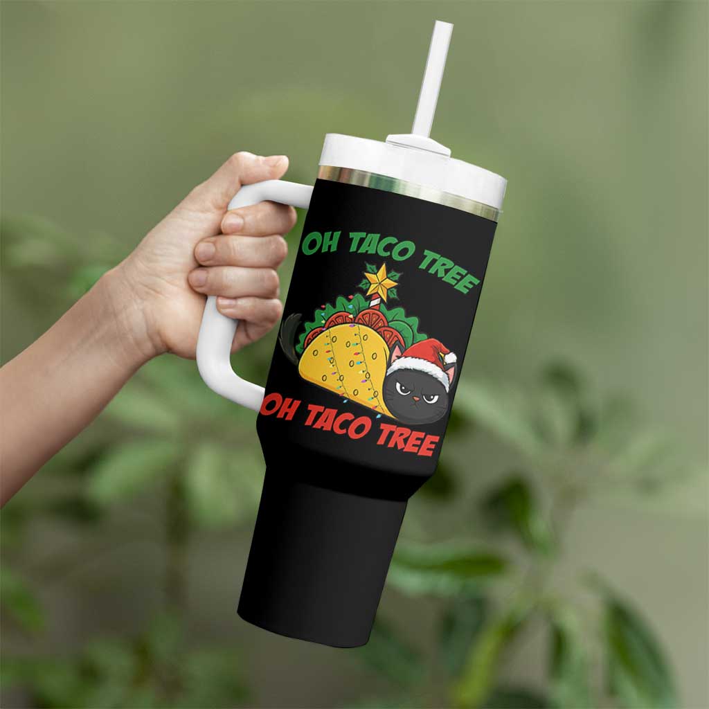Funny Taco Cat Tree Christmas Tumbler With Handle - Wonder Print Shop