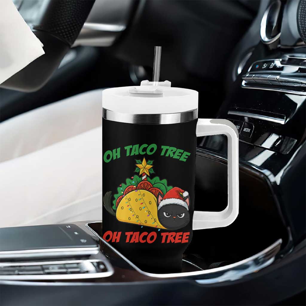 Funny Taco Cat Tree Christmas Tumbler With Handle - Wonder Print Shop