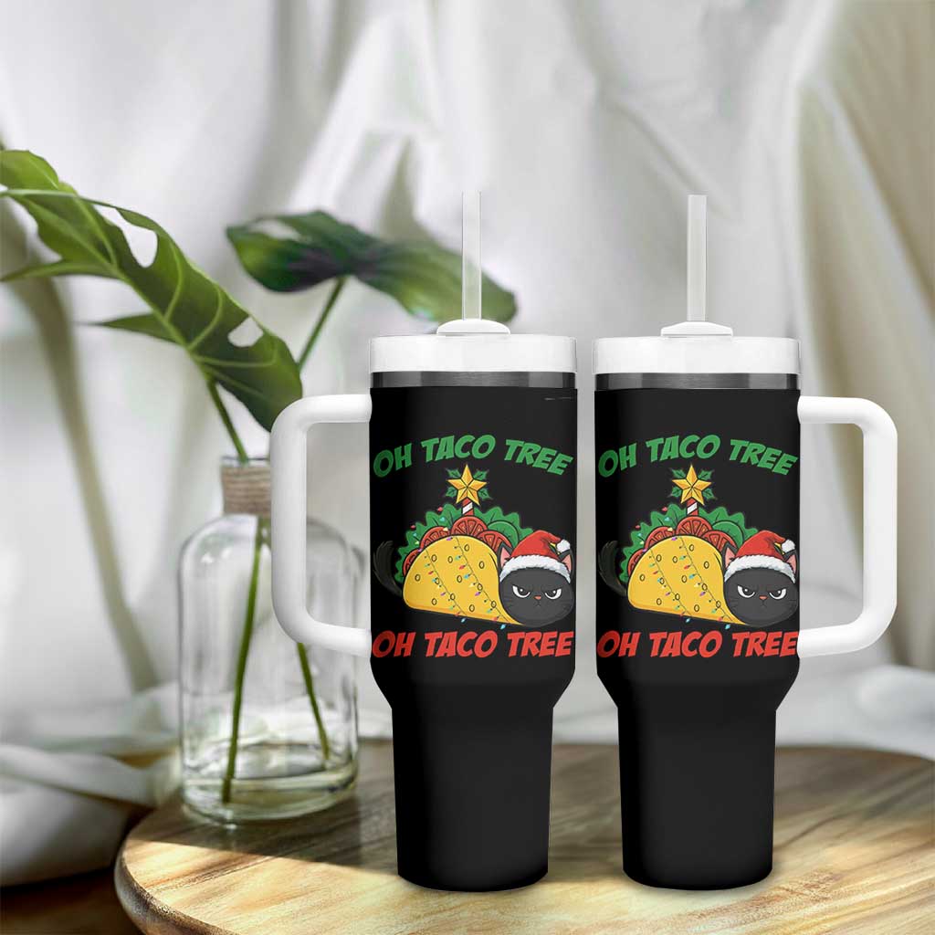 Funny Taco Cat Tree Christmas Tumbler With Handle - Wonder Print Shop