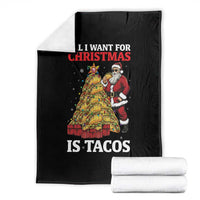 Funny Santa Taco Throw Blanket All I Want For Christmas Is Taco - Wonder Print Shop