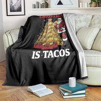 Funny Santa Taco Throw Blanket All I Want For Christmas Is Taco - Wonder Print Shop