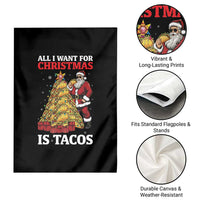 Funny Santa Taco Garden Flag All I Want For Christmas Is Taco - Wonder Print Shop