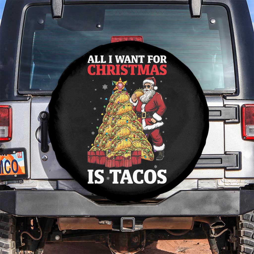Funny Santa Taco Spare Tire Cover All I Want For Christmas Is Taco - Wonder Print Shop