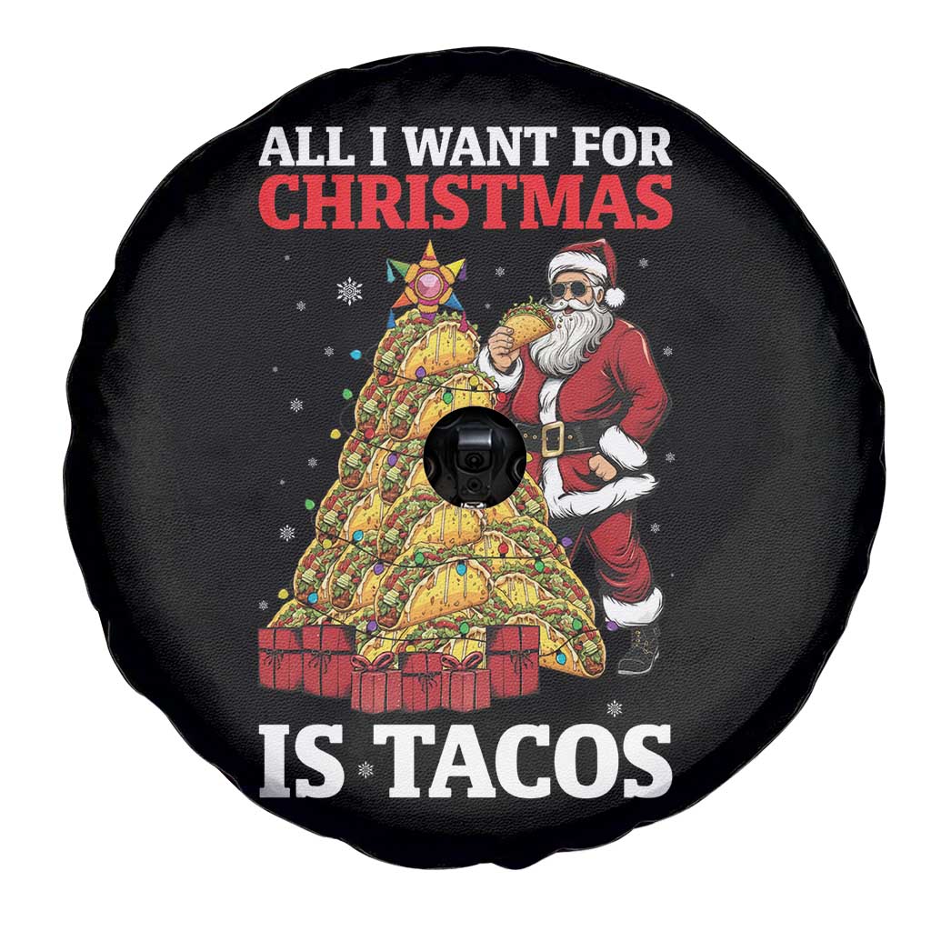 Funny Santa Taco Spare Tire Cover All I Want For Christmas Is Taco - Wonder Print Shop