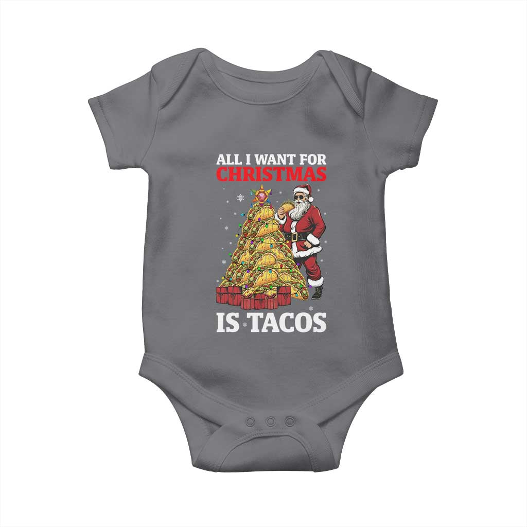 Funny Santa Taco Baby Onesie All I Want For Christmas Is Taco - Wonder Print Shop