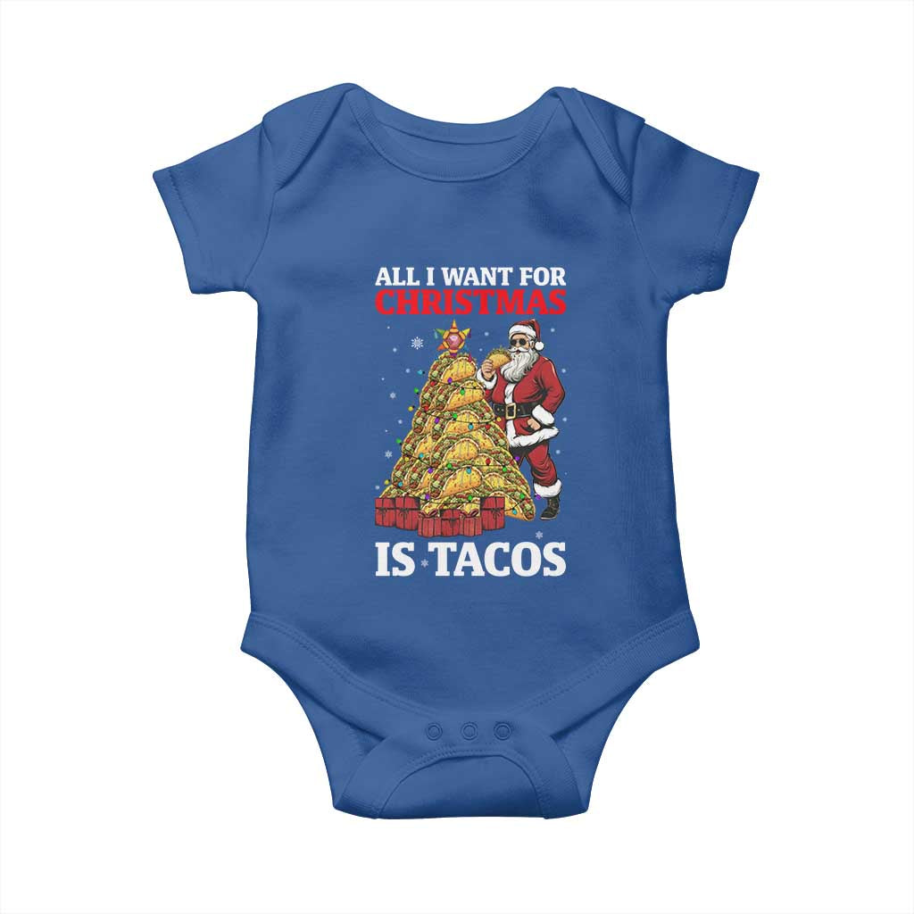 Funny Santa Taco Baby Onesie All I Want For Christmas Is Taco - Wonder Print Shop
