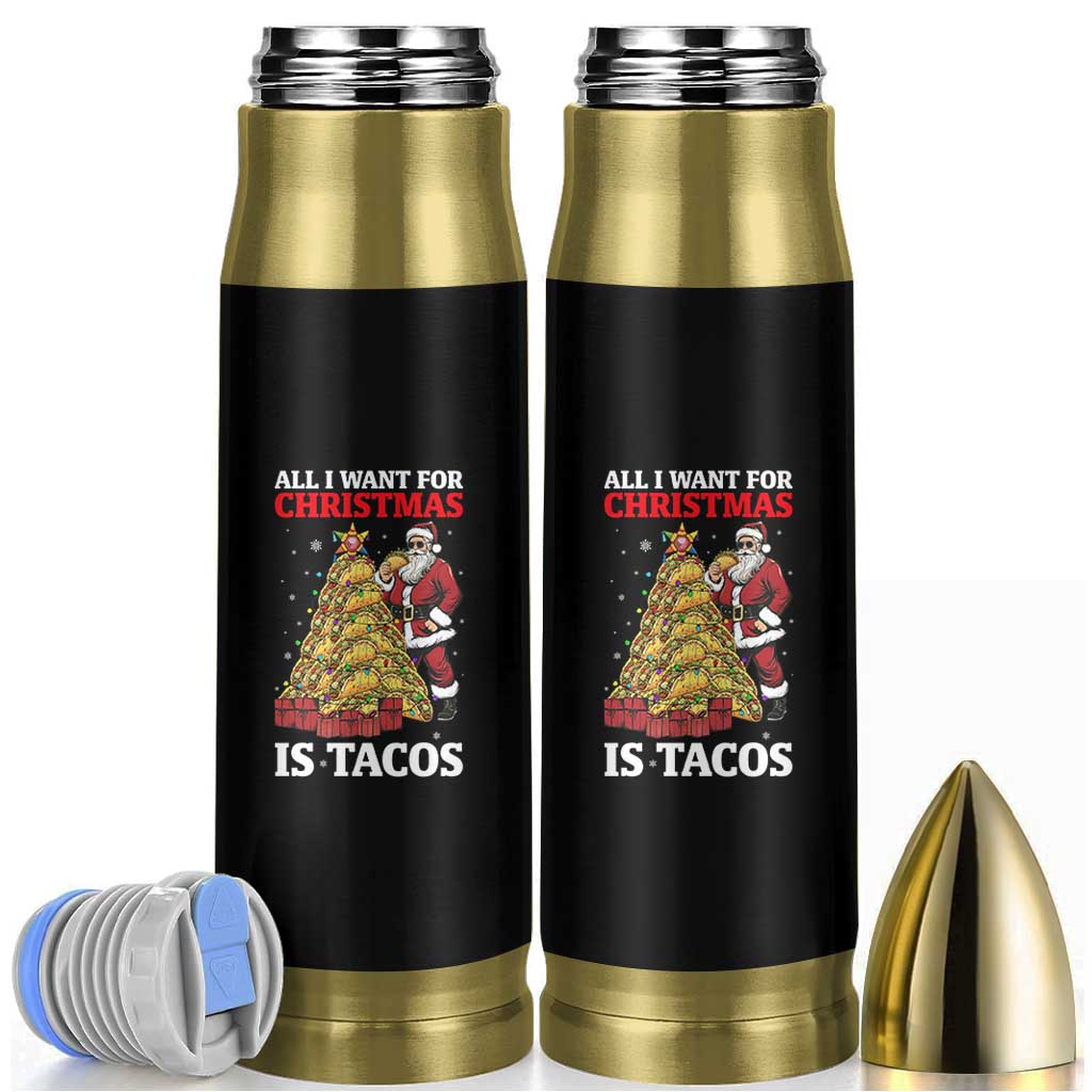 Funny Santa Taco Bullet Tumbler All I Want For Christmas Is Taco - Wonder Print Shop