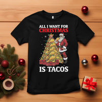 Funny Santa Taco T Shirt All I Want For Christmas Is Taco - Wonder Print Shop