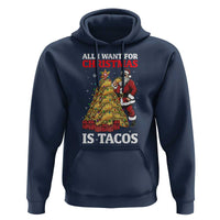 Funny Santa Taco Hoodie All I Want For Christmas Is Taco - Wonder Print Shop