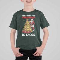 Funny Santa Taco T Shirt For Kid All I Want For Christmas Is Taco - Wonder Print Shop