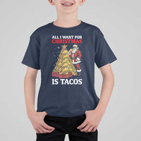 Funny Santa Taco T Shirt For Kid All I Want For Christmas Is Taco - Wonder Print Shop