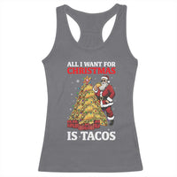 Funny Santa Taco Racerback Tank Top All I Want For Christmas Is Taco - Wonder Print Shop