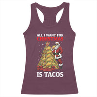 Funny Santa Taco Racerback Tank Top All I Want For Christmas Is Taco - Wonder Print Shop