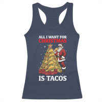 Funny Santa Taco Racerback Tank Top All I Want For Christmas Is Taco - Wonder Print Shop