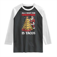 Funny Santa Taco Raglan Shirt All I Want For Christmas Is Taco - Wonder Print Shop