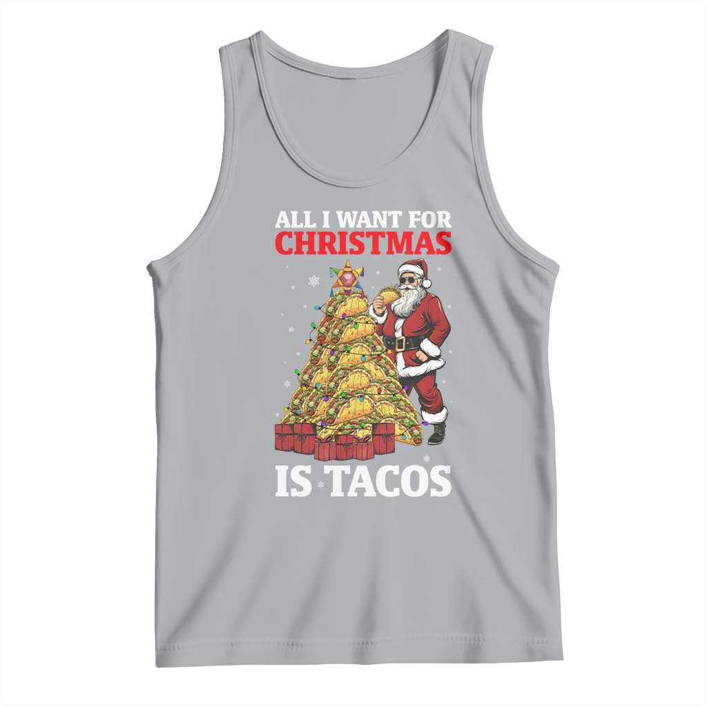 Funny Santa Taco Tank Top All I Want For Christmas Is Taco - Wonder Print Shop