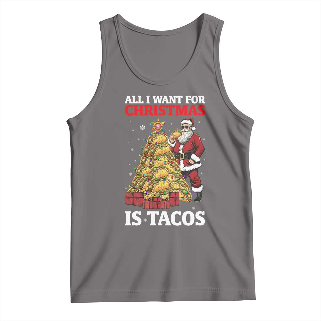 Funny Santa Taco Tank Top All I Want For Christmas Is Taco - Wonder Print Shop