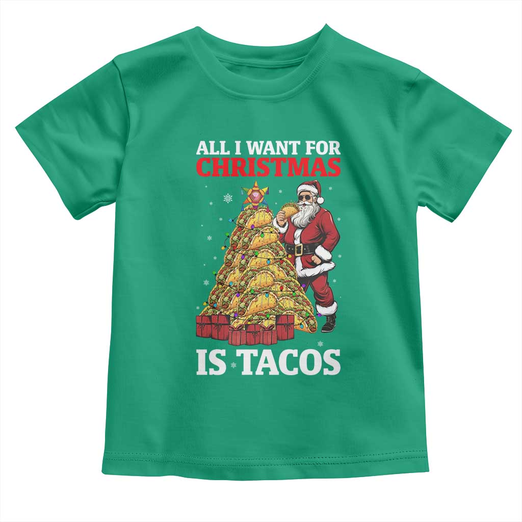 Funny Santa Taco Toddler T Shirt All I Want For Christmas Is Taco - Wonder Print Shop
