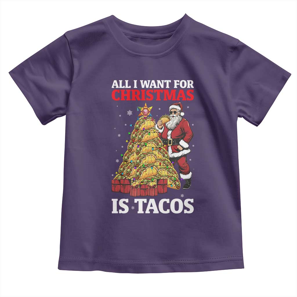 Funny Santa Taco Toddler T Shirt All I Want For Christmas Is Taco - Wonder Print Shop