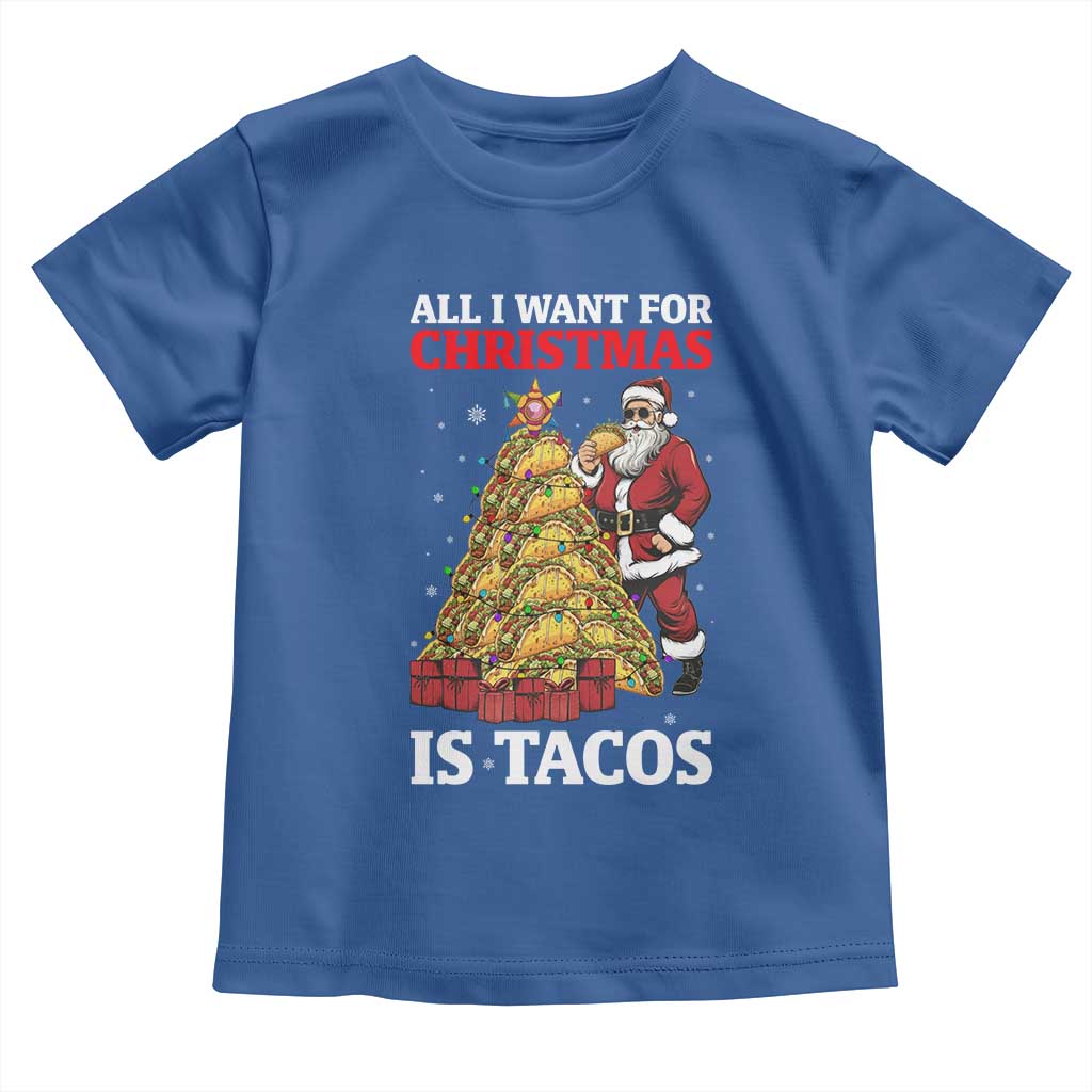 Funny Santa Taco Toddler T Shirt All I Want For Christmas Is Taco - Wonder Print Shop