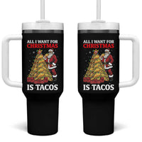 Funny Santa Taco Tumbler With Handle All I Want For Christmas Is Taco - Wonder Print Shop
