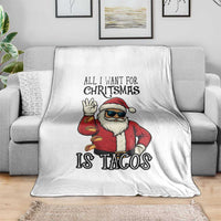 Funny Santa Taco Christmas Throw Blanket All I Want For Christmas Is Taco - Wonder Print Shop