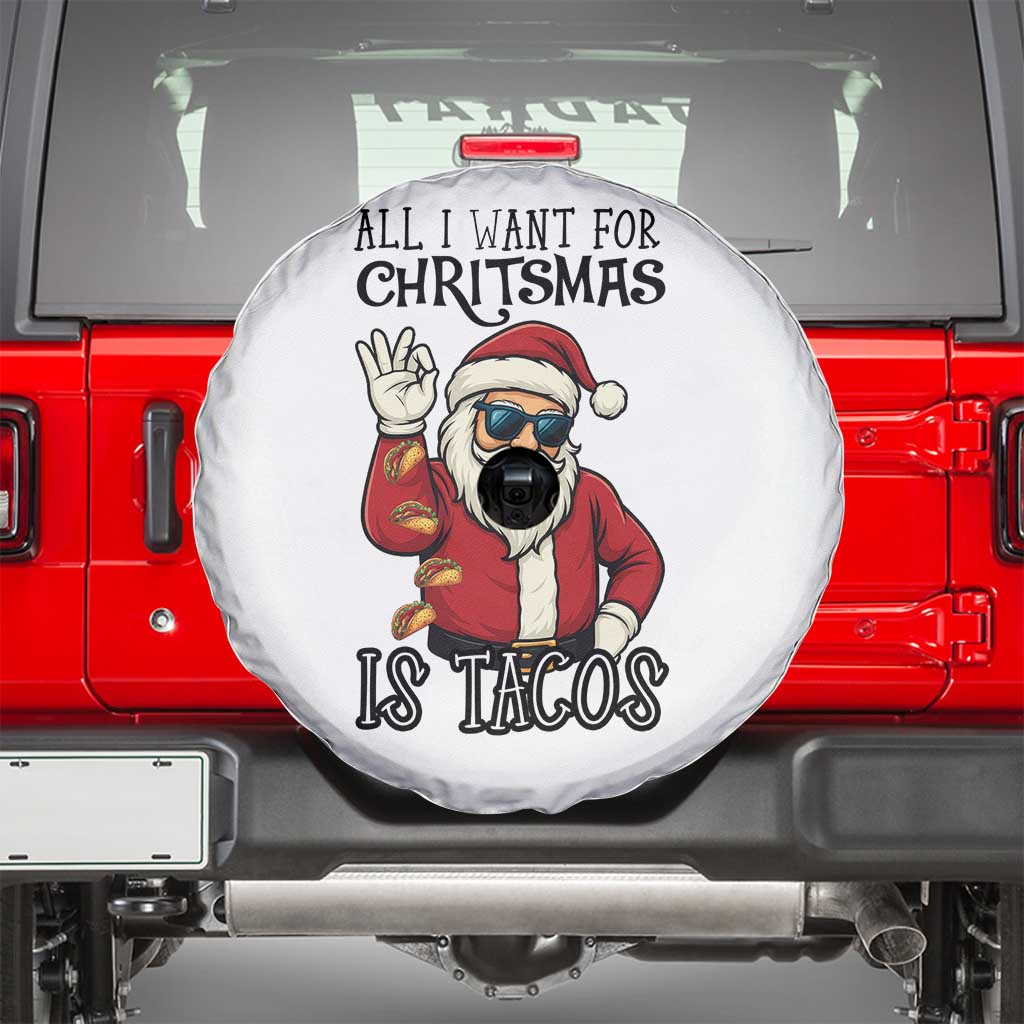 Funny Santa Taco Christmas Spare Tire Cover All I Want For Christmas Is Taco - Wonder Print Shop