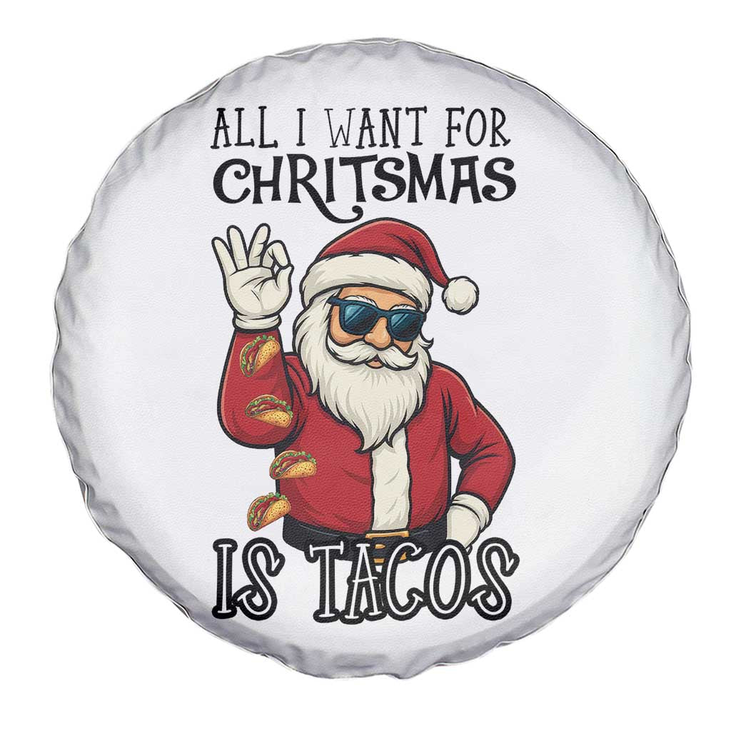 Funny Santa Taco Christmas Spare Tire Cover All I Want For Christmas Is Taco - Wonder Print Shop