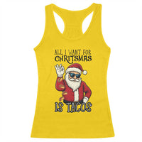 Funny Santa Taco Christmas Racerback Tank Top All I Want For Christmas Is Taco - Wonder Print Shop