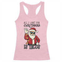 Funny Santa Taco Christmas Racerback Tank Top All I Want For Christmas Is Taco - Wonder Print Shop
