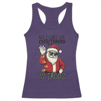 Funny Santa Taco Christmas Racerback Tank Top All I Want For Christmas Is Taco - Wonder Print Shop