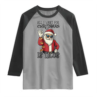 Funny Santa Taco Christmas Raglan Shirt All I Want For Christmas Is Taco - Wonder Print Shop
