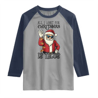 Funny Santa Taco Christmas Raglan Shirt All I Want For Christmas Is Taco - Wonder Print Shop